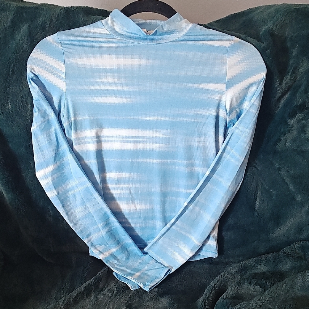 Cotton On Light Blue and White Long Sleeve Tee